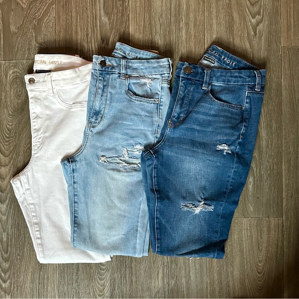 American Eagle Distressed Jeans Trio